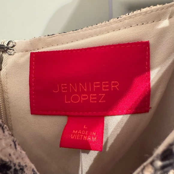 Jennifer Lopez Snake print NWT dress Cream Black size Large - Picture 3 of 4